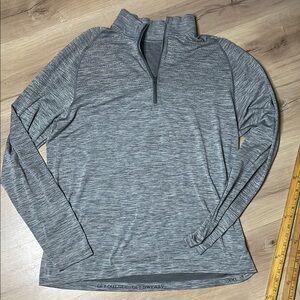 Lululemon Running‎ Quarter Zip Shirt. Long Sleeve. Gray. XXL. GUC.